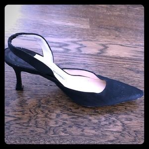 Manolo Blahnik black sling back  heels
